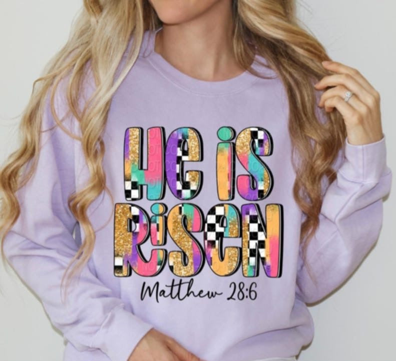 He is risen colorful brushstrokes 85129 DTF transfer