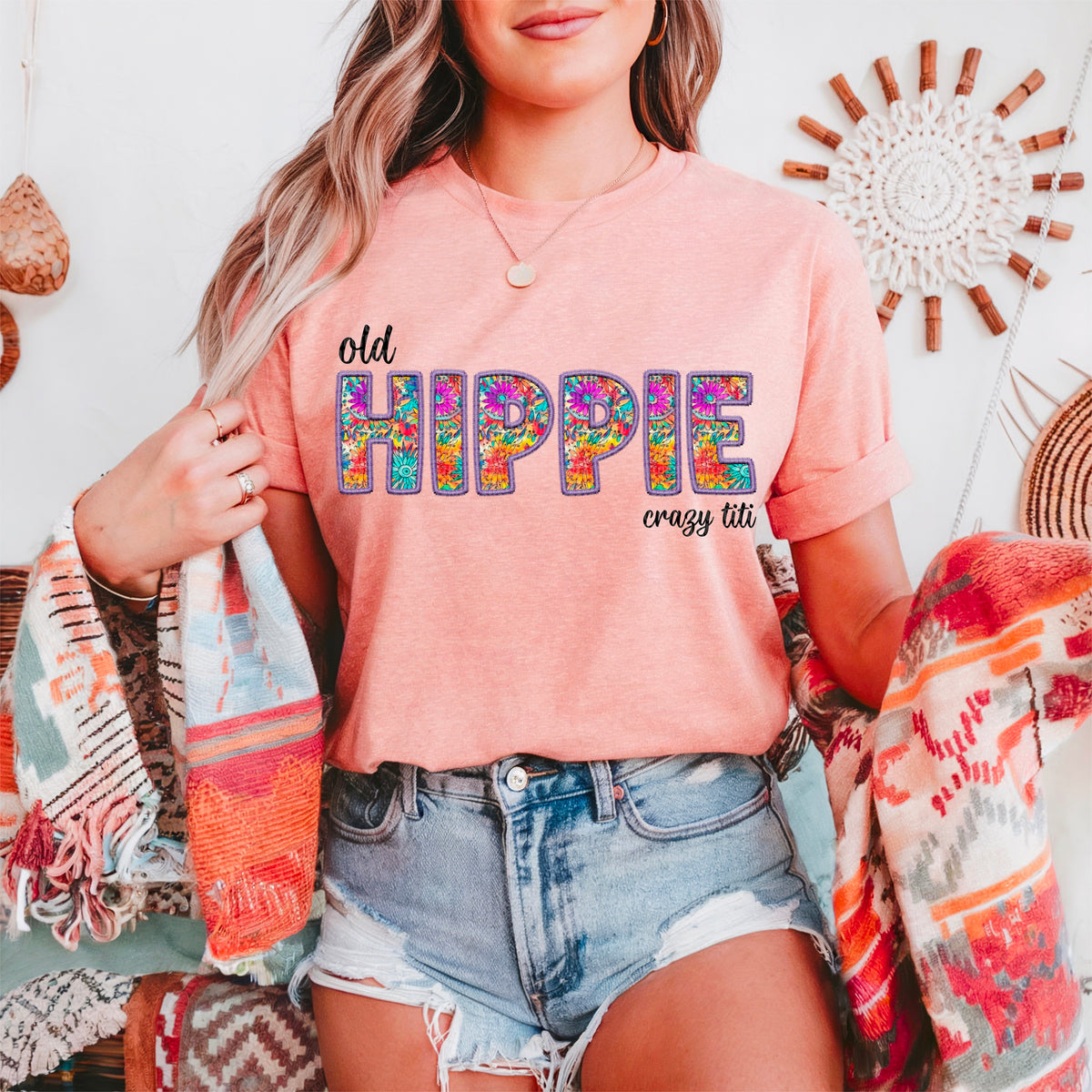 Old hippie crazy titi 91818 DTF transfer