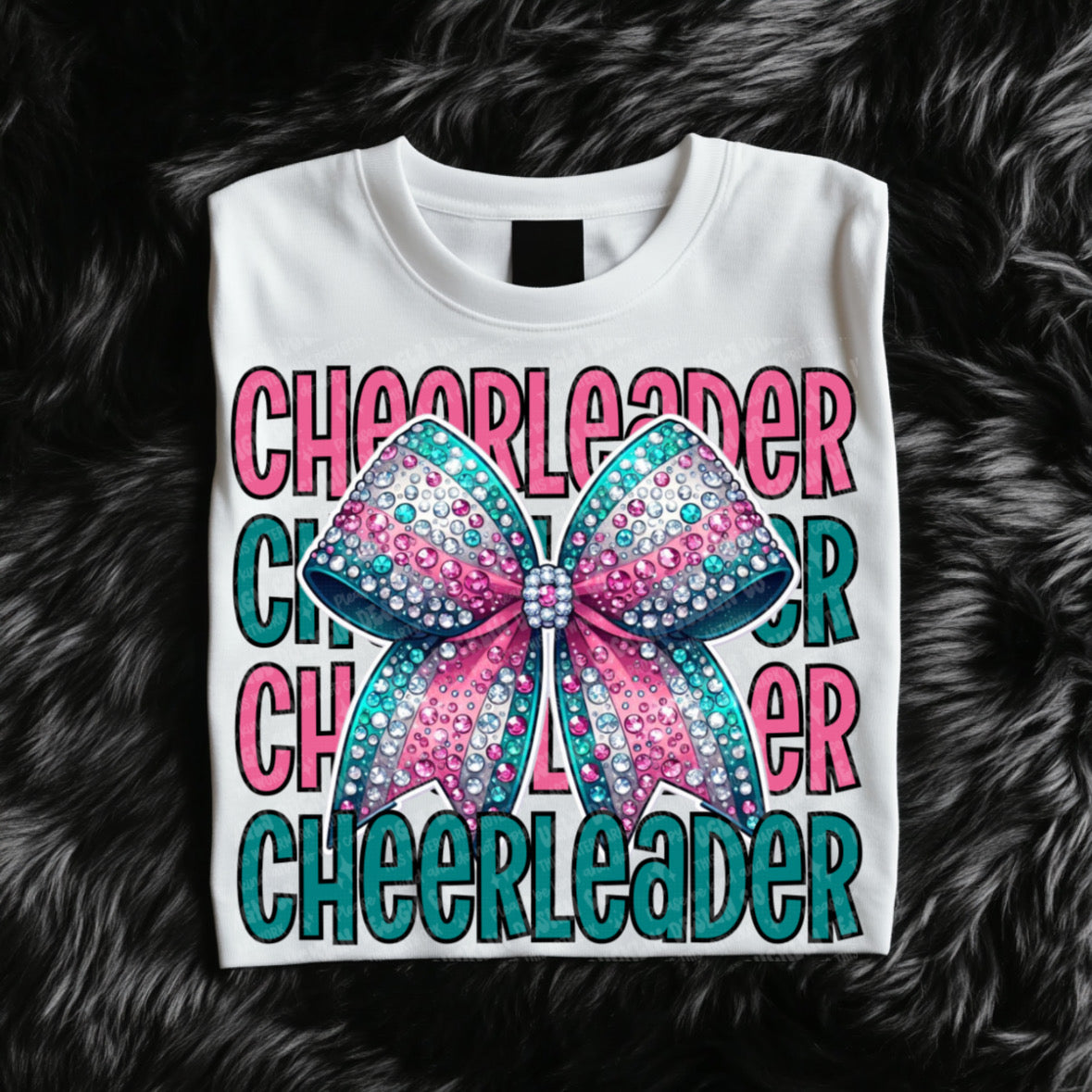 Cheerleader pink and green with bow (UDD) 68720 dtf transfer