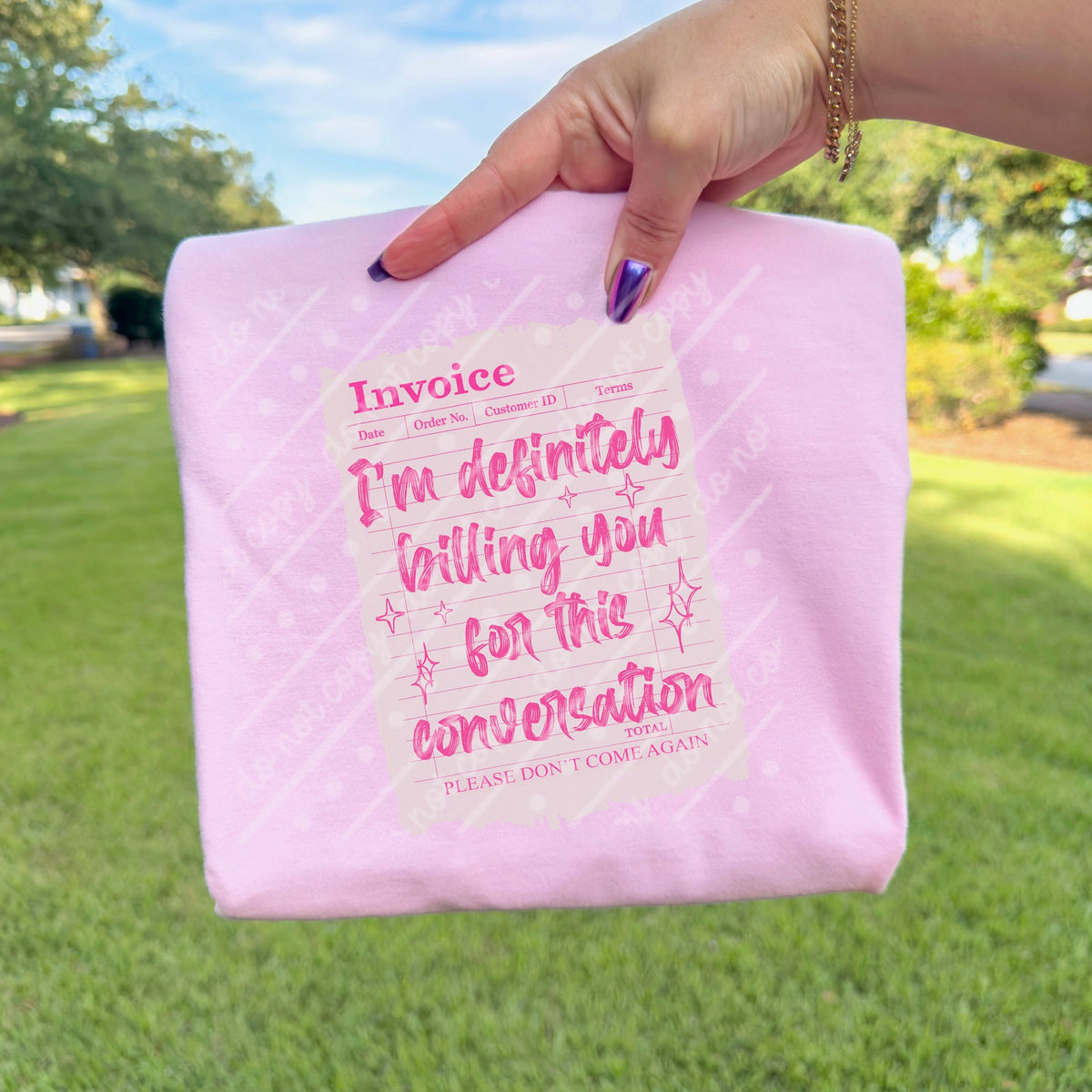 Billing you for this conversation pink (scarlow) DTF transfer