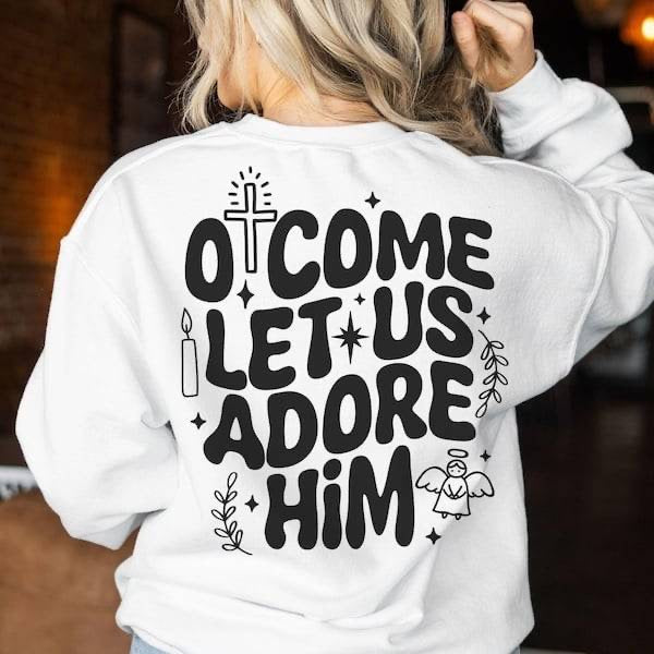 O come let us adore him BLACK (KARTA) 62886 DTF transfer