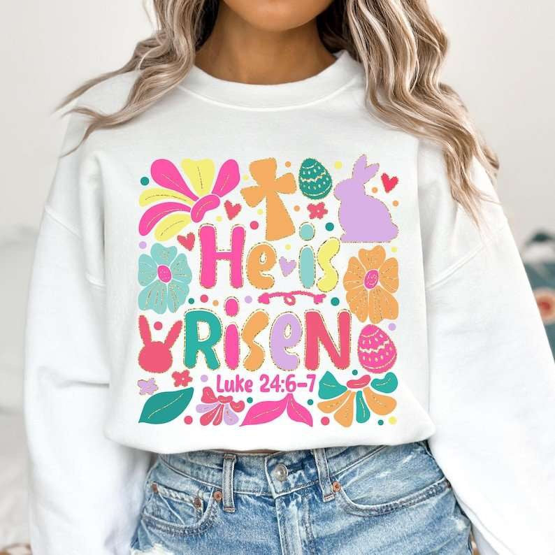 He is Risen easter items 77670 DTF transfer