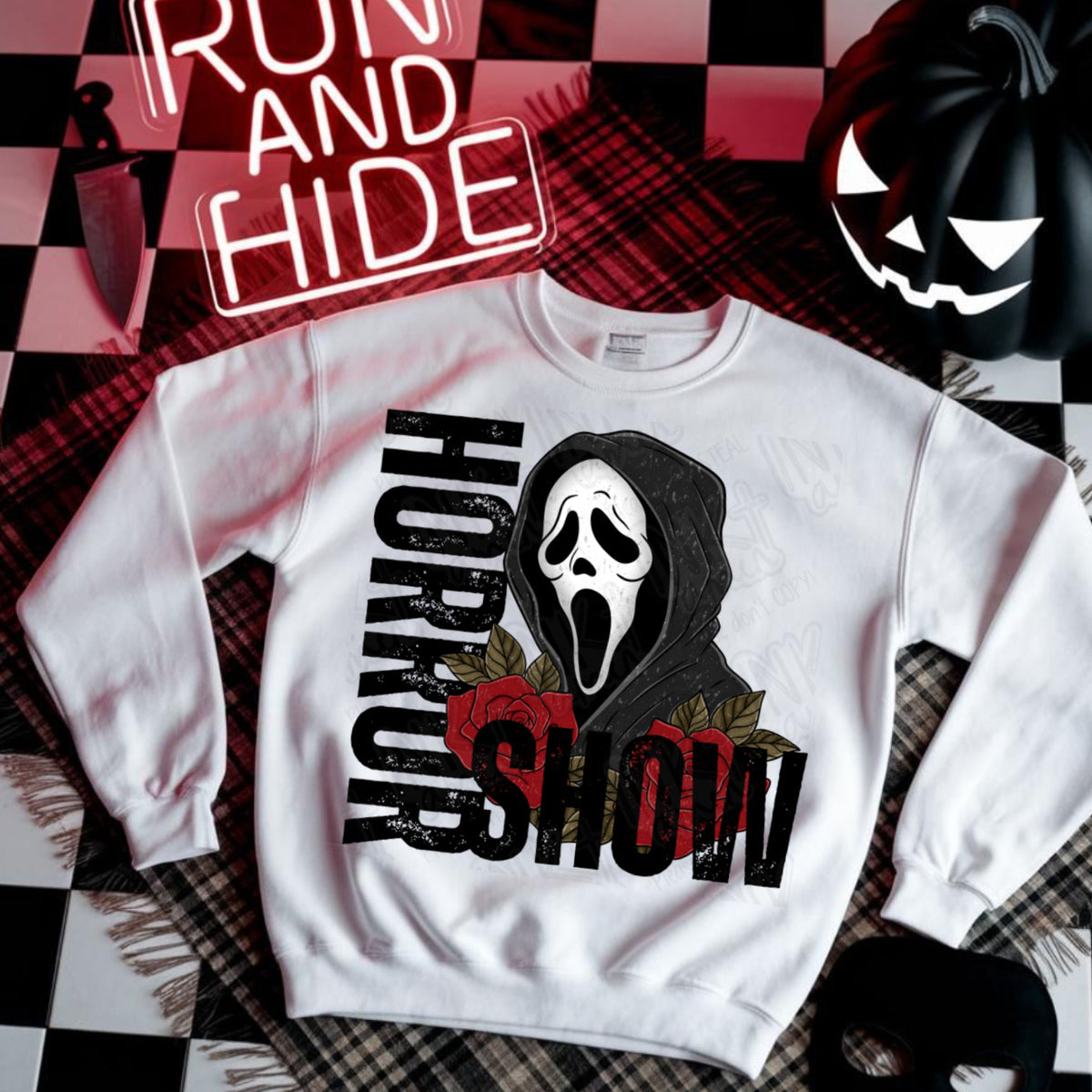 Horror show GF roses (Ink) DTF Transfer