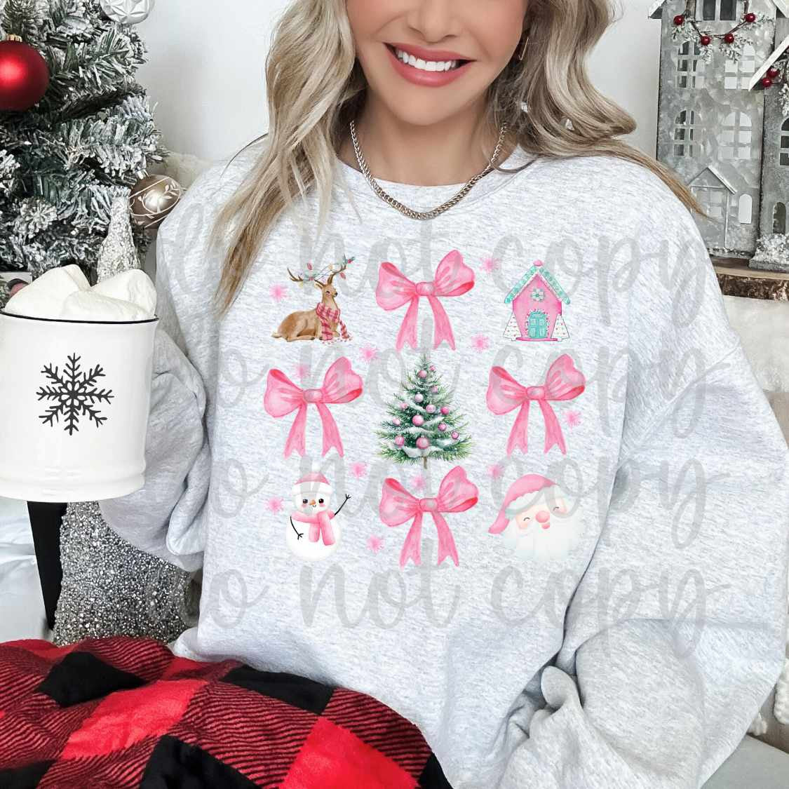 Pink Christmas collage (JJ) 65483 DTF transfer