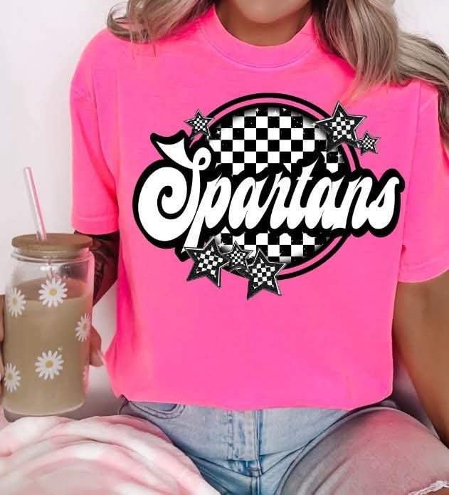 Spartans checkered circle (S&G) 82317 DTF transfer