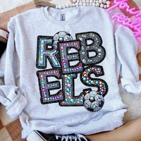 Rebels rhinestone soccer (CITY) 77144 DTF transfer