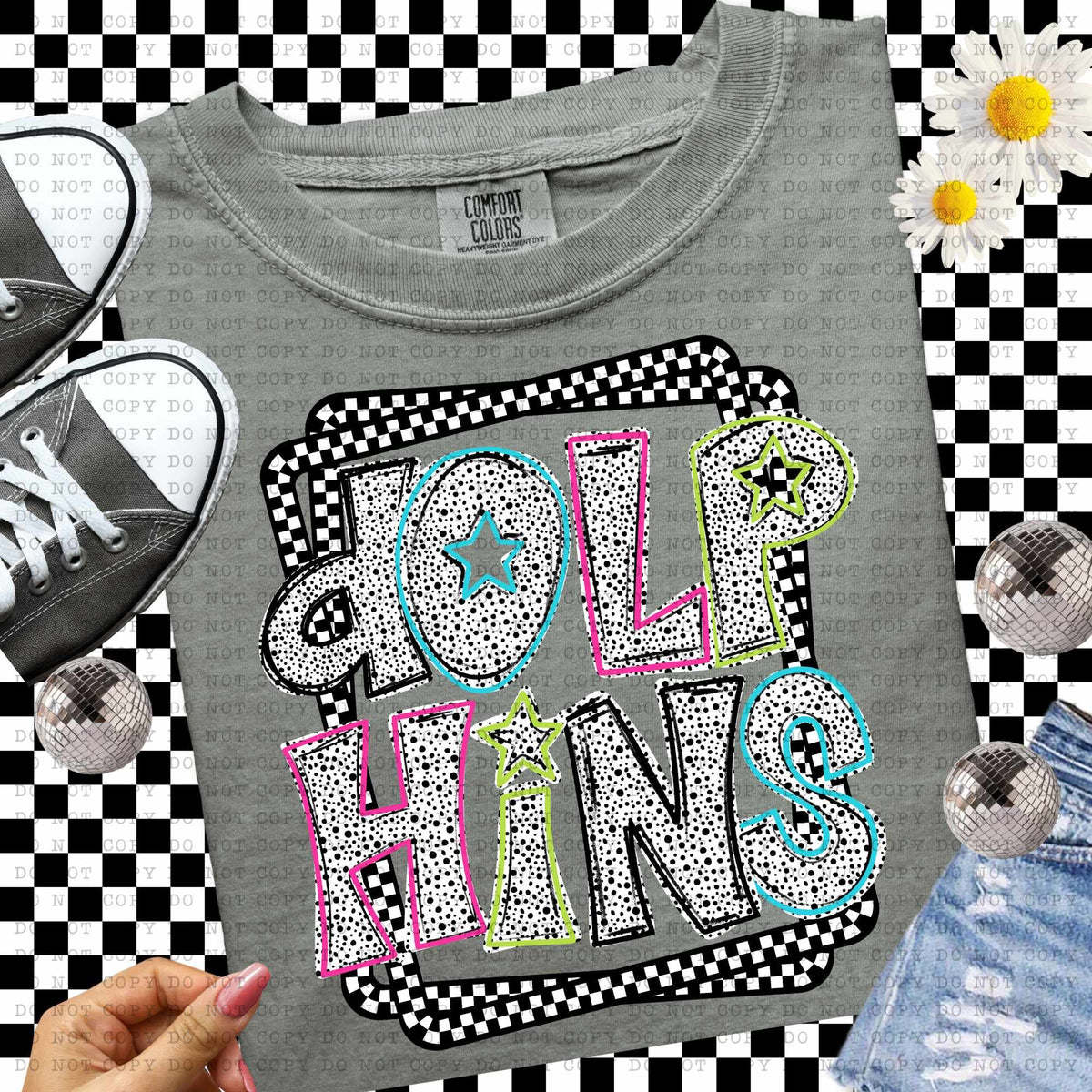 Dolphins Dalmatian filled mascots (ECHT) 55128 DTF transfer