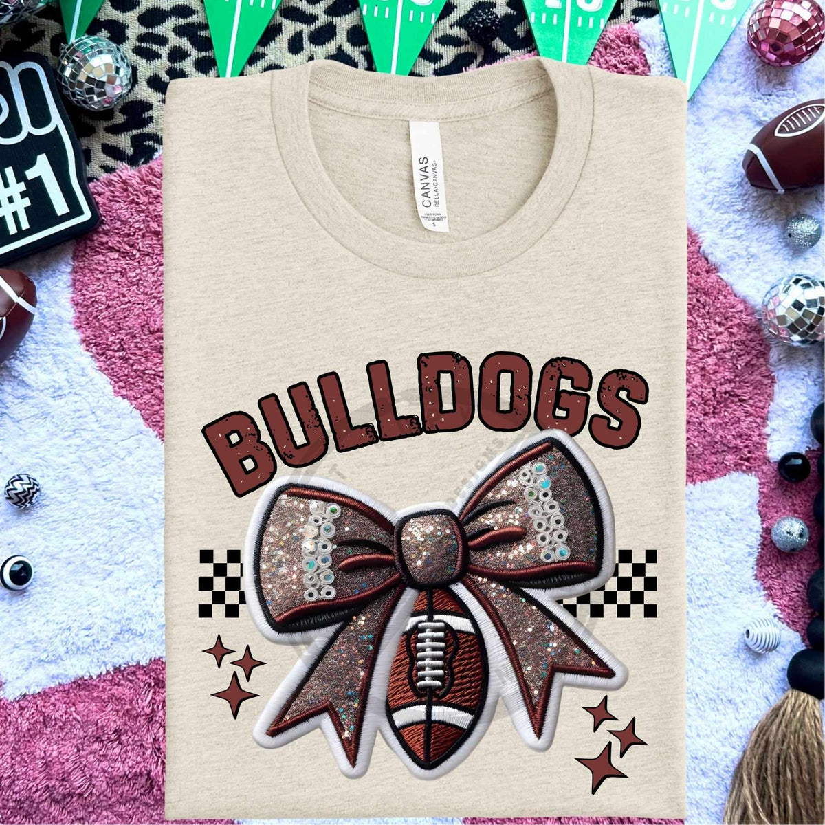 Bulldogs bow and football (HW) 58338 DTF transfer