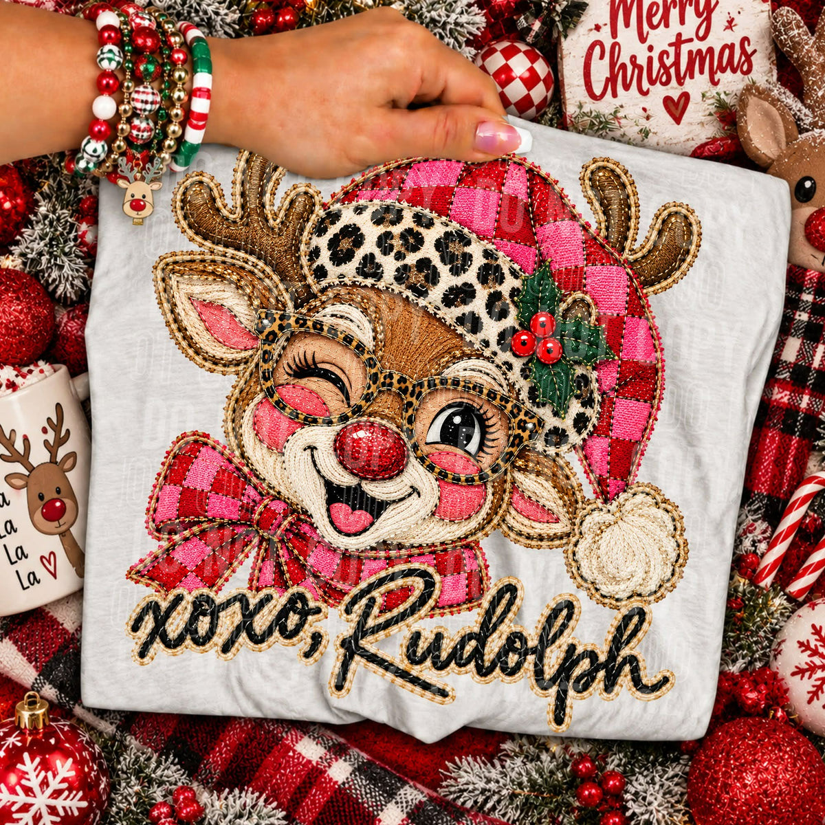 Xoxo, winking Rudolph (SBB) DTF Transfer