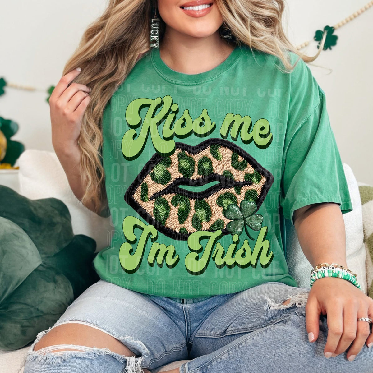 Kiss me I’m Irish lips (SBB) DTF transfer