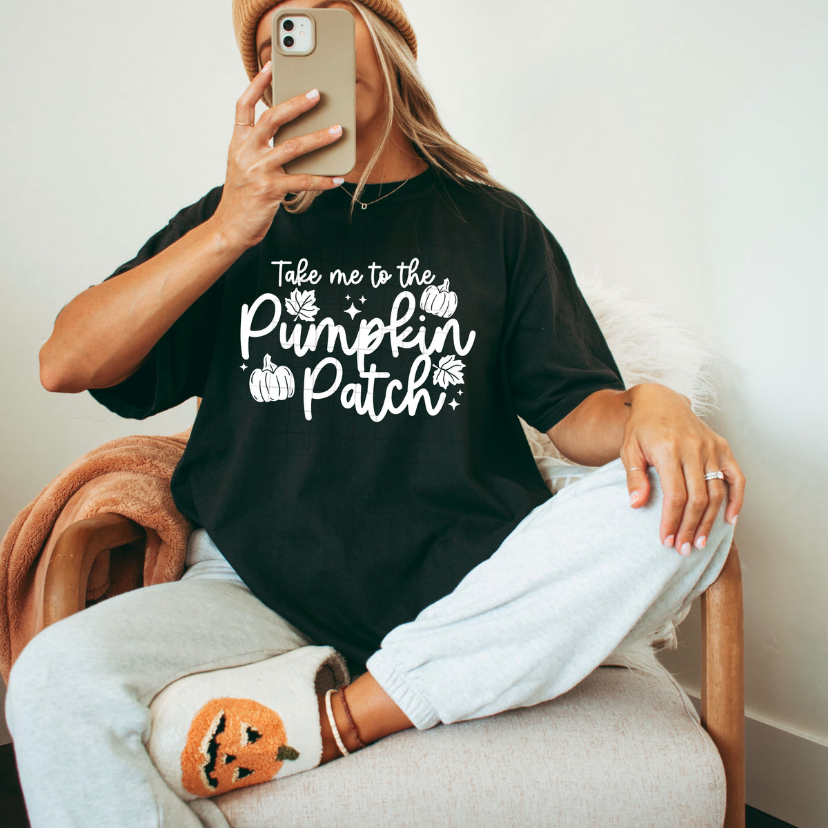 Take Me To The Pumpkin Patch WHITE CSC DTF transfer