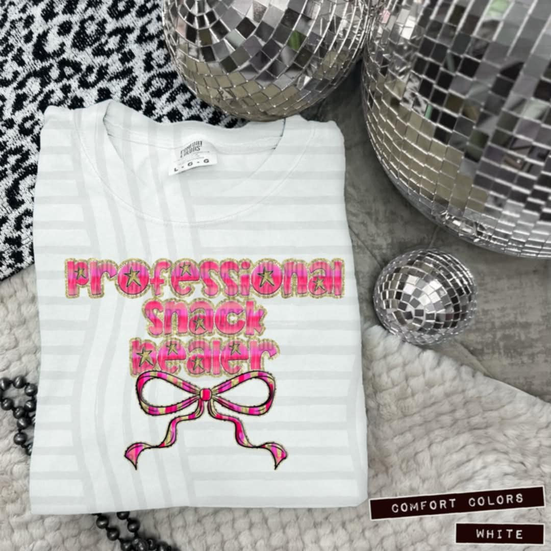 Professional snack dealer pink with bow (Caplinger) 100618 DTF transfer