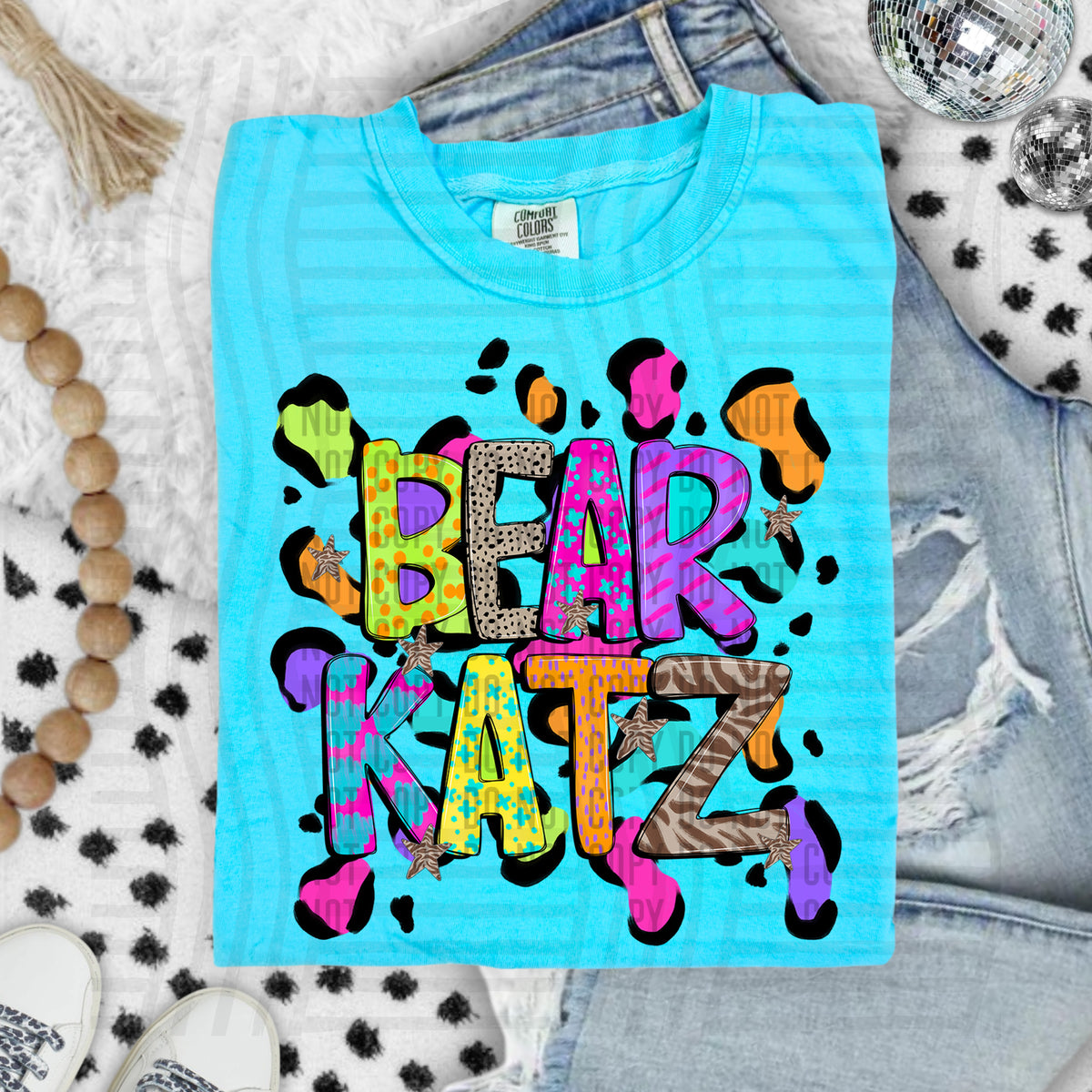 Bearkatz Funky Mix Up Leopard Mascot (Caplinger) DTF transfer