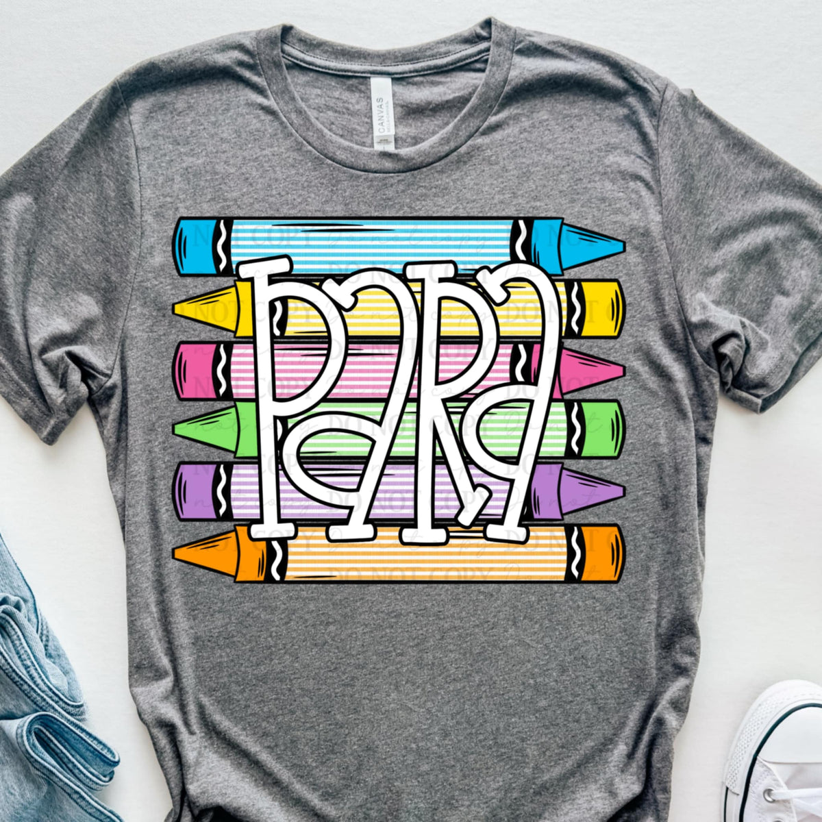 Para striped crayons ABD DTF transfer