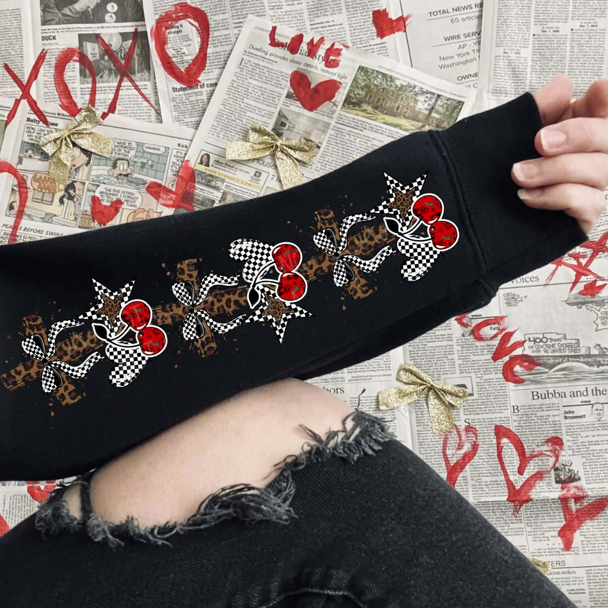 cherry cross sleeve (SET OF TWO) (DWS) DTF Transfer