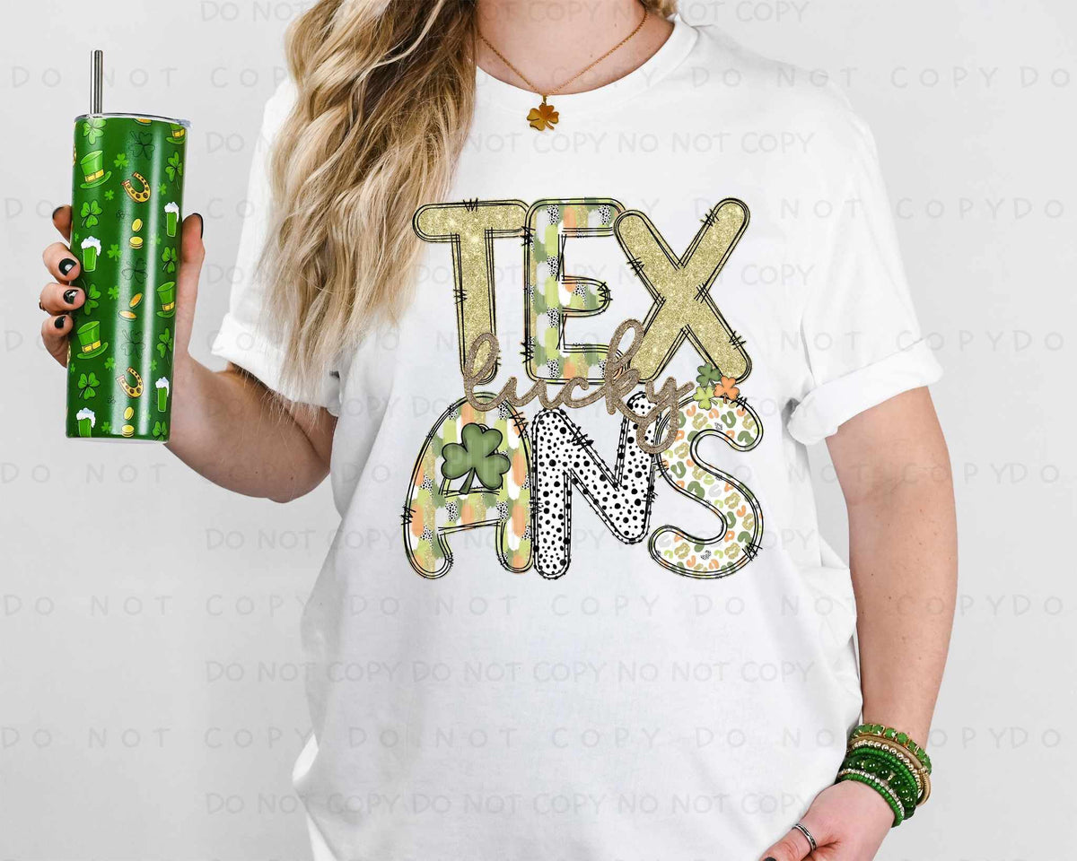 Lucky Texans st Patrick patterns (caplinger) 82531 DTF transfer