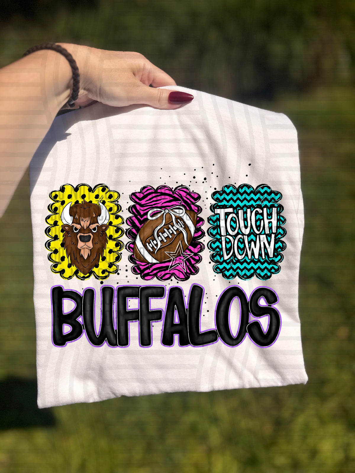 Buffalos Dark Brown Preppy Bright Trio (Caplinger) 113069 DTF transfer