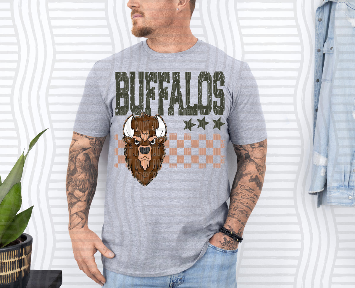 Buffalos Tan Checker (Caplinger) DTF Transfers