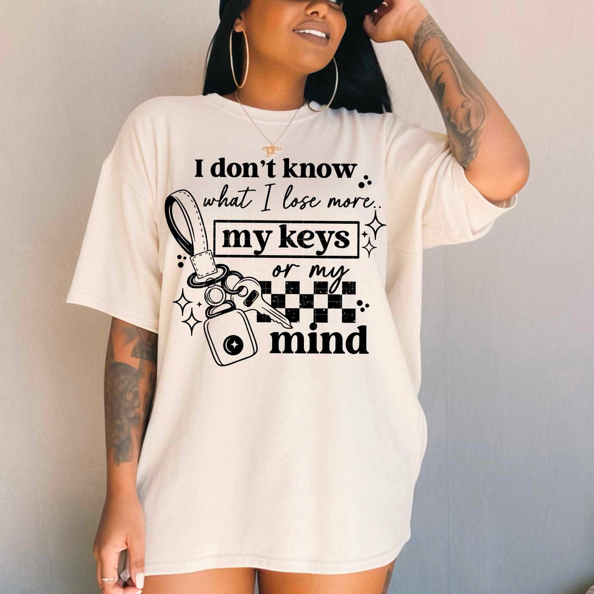 I don’t know what I lose more my keys or my mind BLACK (CSC) 82429 DTF transfer
