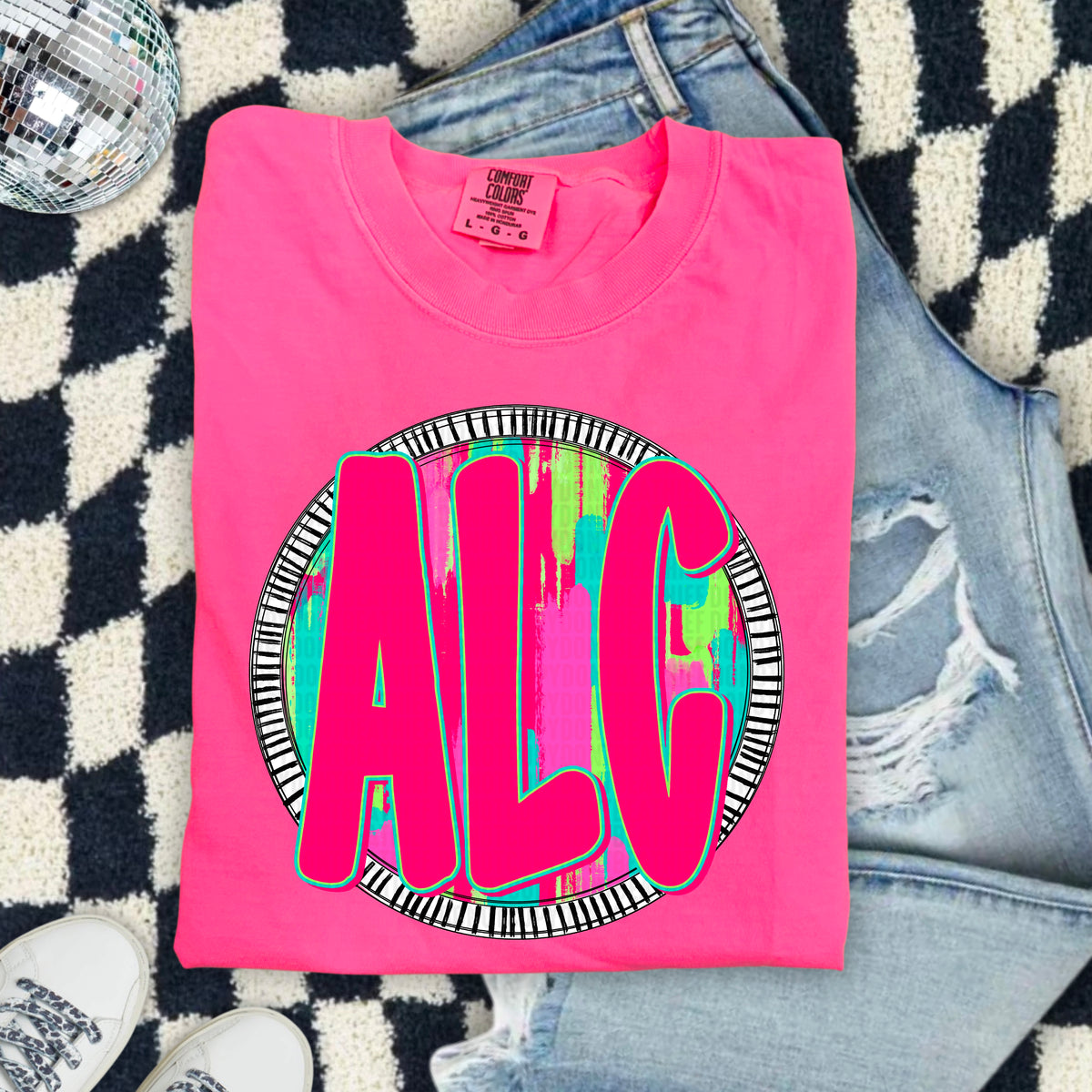 ALC pink font circle 103941 DTF transfer