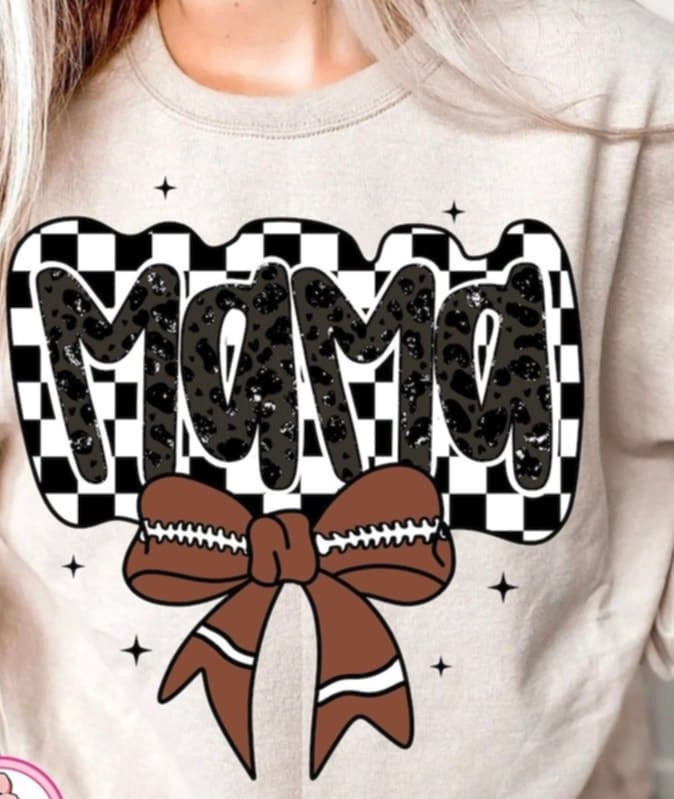 Mama football bow 87783 DTF transfer