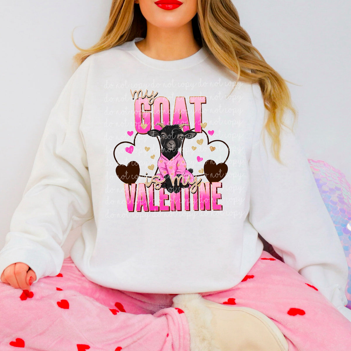 My Goat is my Valentine 117446 DTF Transfer