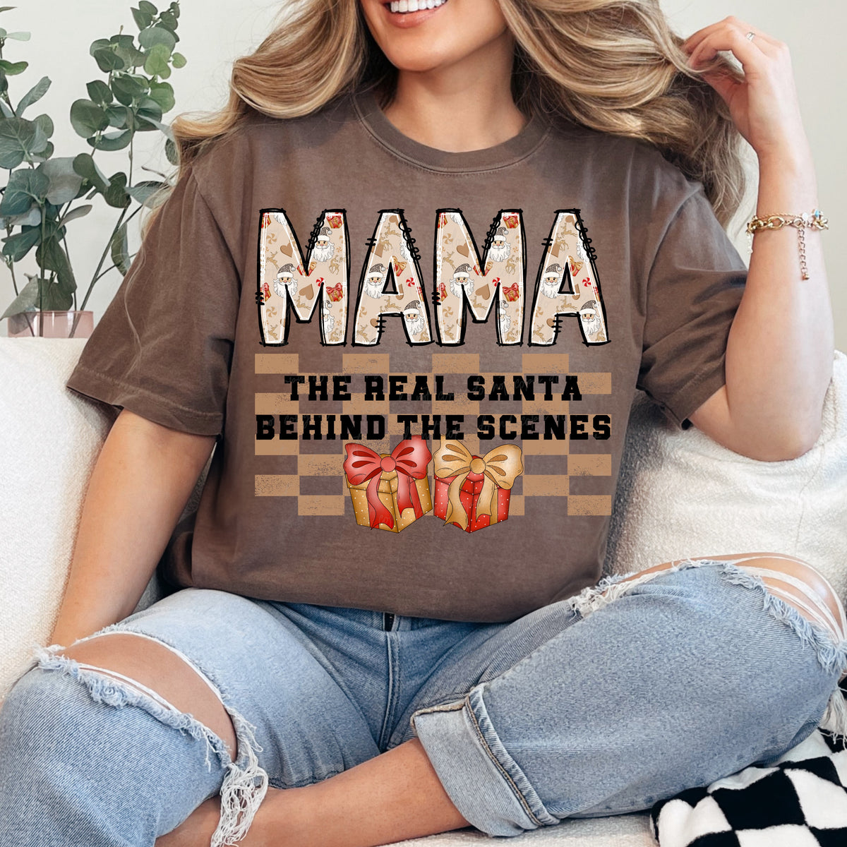 Mama the real santa behind the scenes 30247 DTF transfer