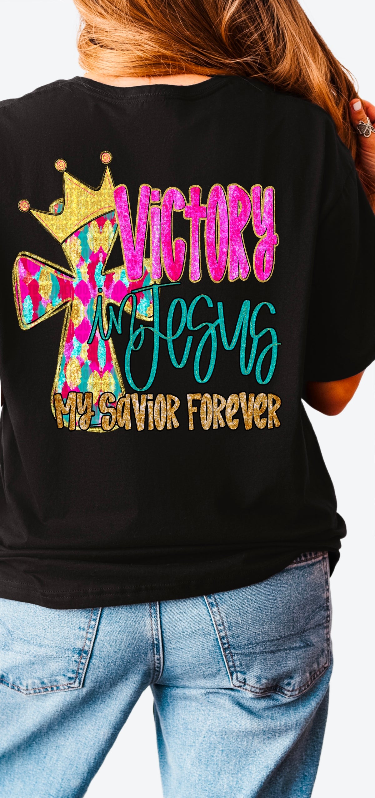 Victory in Jesus my savior forever 90293 DTF transfer