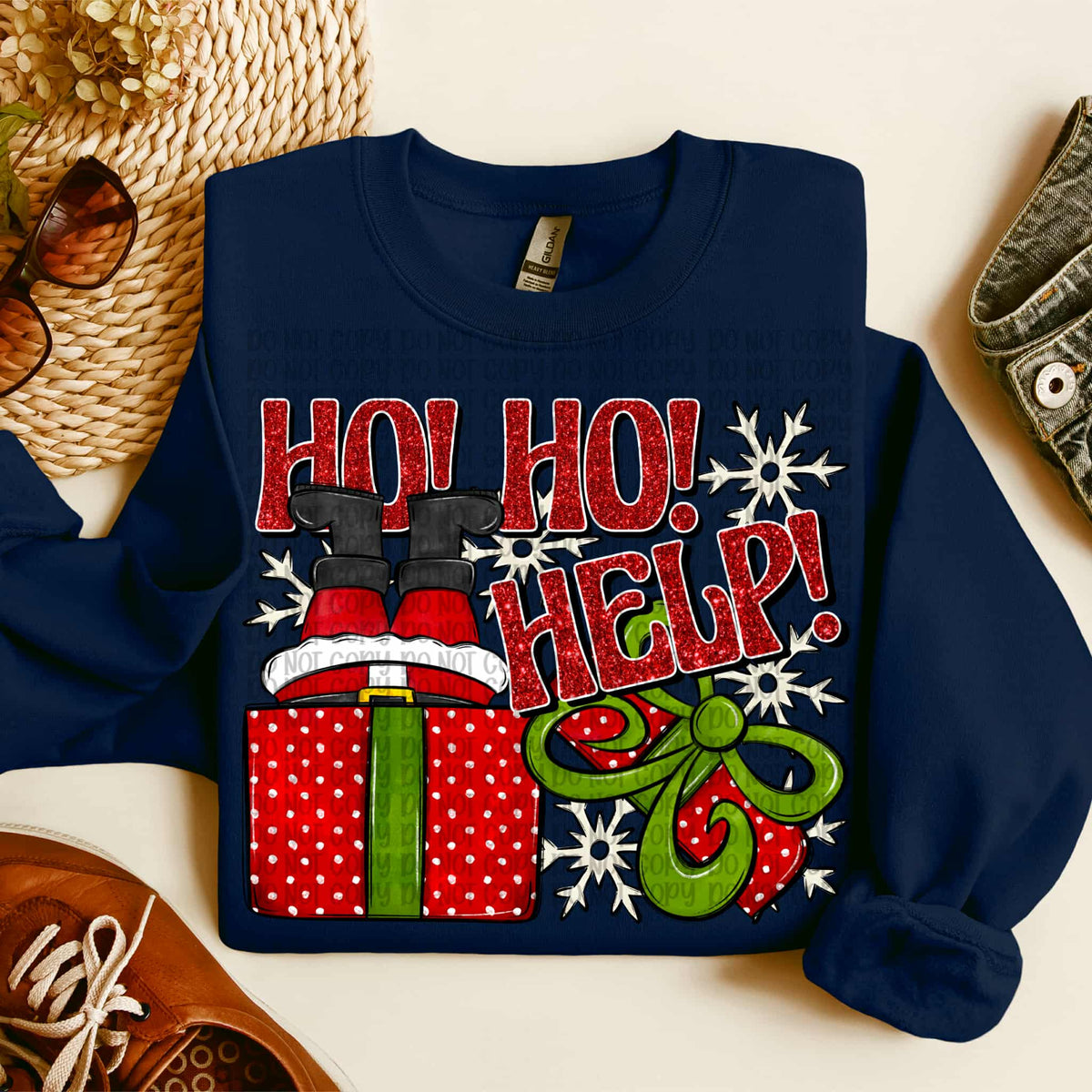 Ho Ho Help Santa and present (VP) DTF Transfer