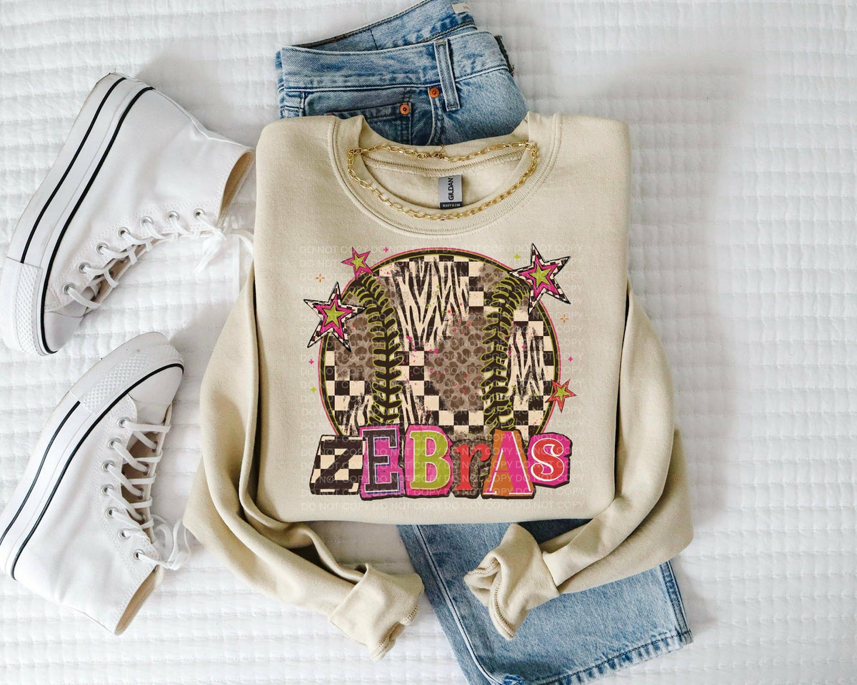 Zebras magazine font and ball (SCG) DTF Transfer