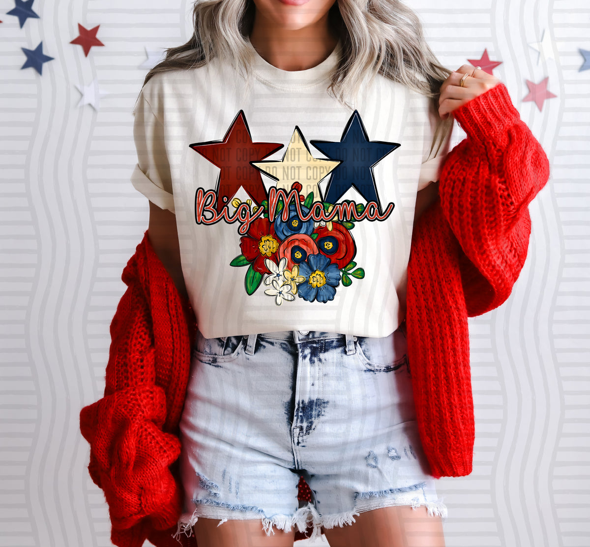 Big mama stars and flowers (Caplinger) dtf transfer