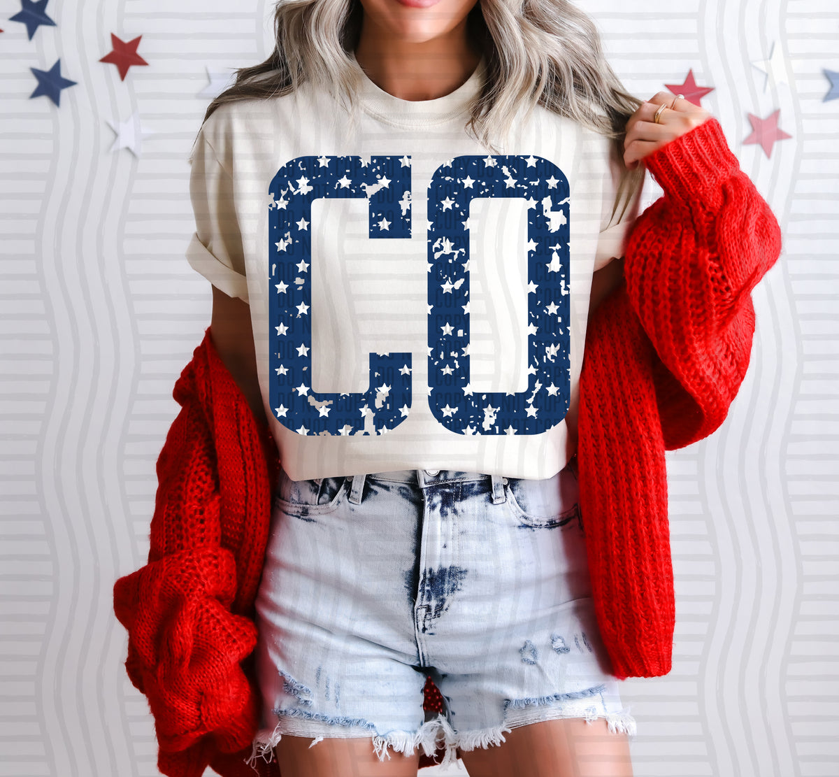 CO white stars (Caplinger) dtf transfer