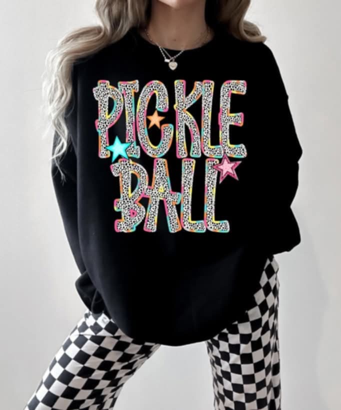 Pickle Ball rainbow polkadot (s&g) DTF transfer
