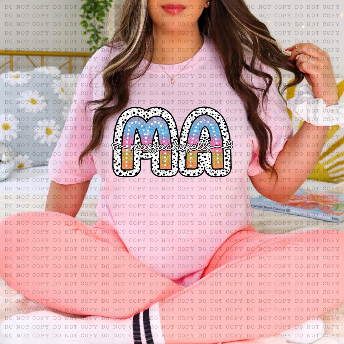 MA Massachusetts tie dye dottie (ECHT) 94221 DTF transfer