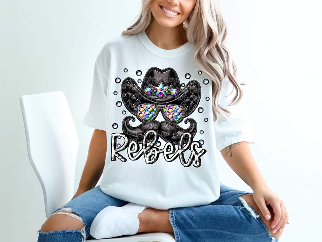 Rebels bedazzled mascot 53617 DTF transfer