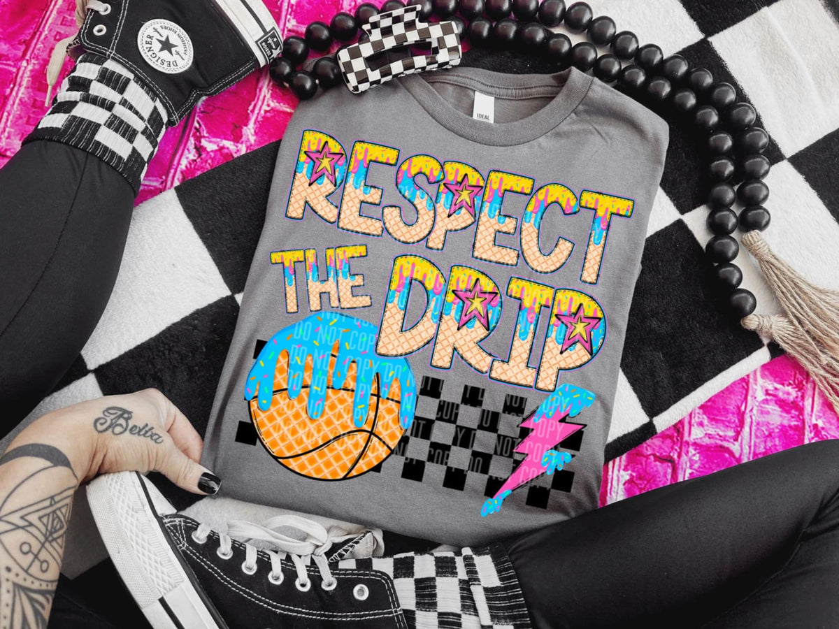 Respect the drip light basketball blue drip (Caplinger) 94402 DTF transfer