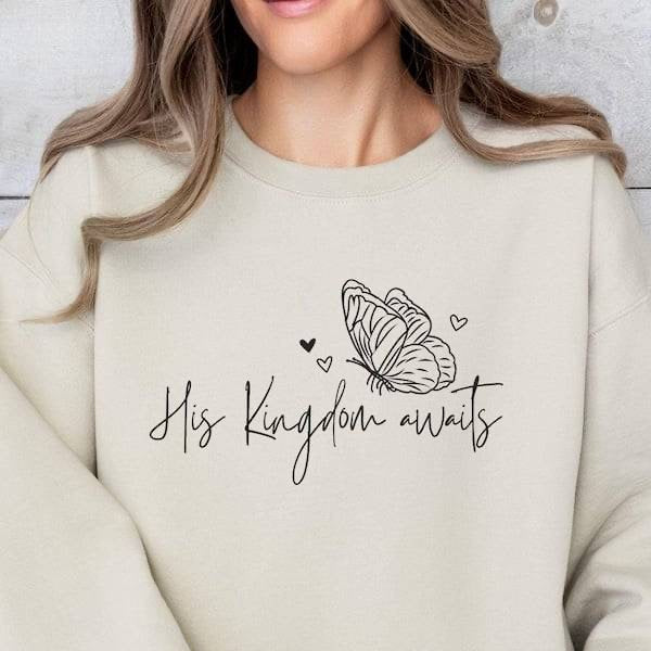 The kingdom waits black font butterfly (KARTA) 62912 DTF transfer