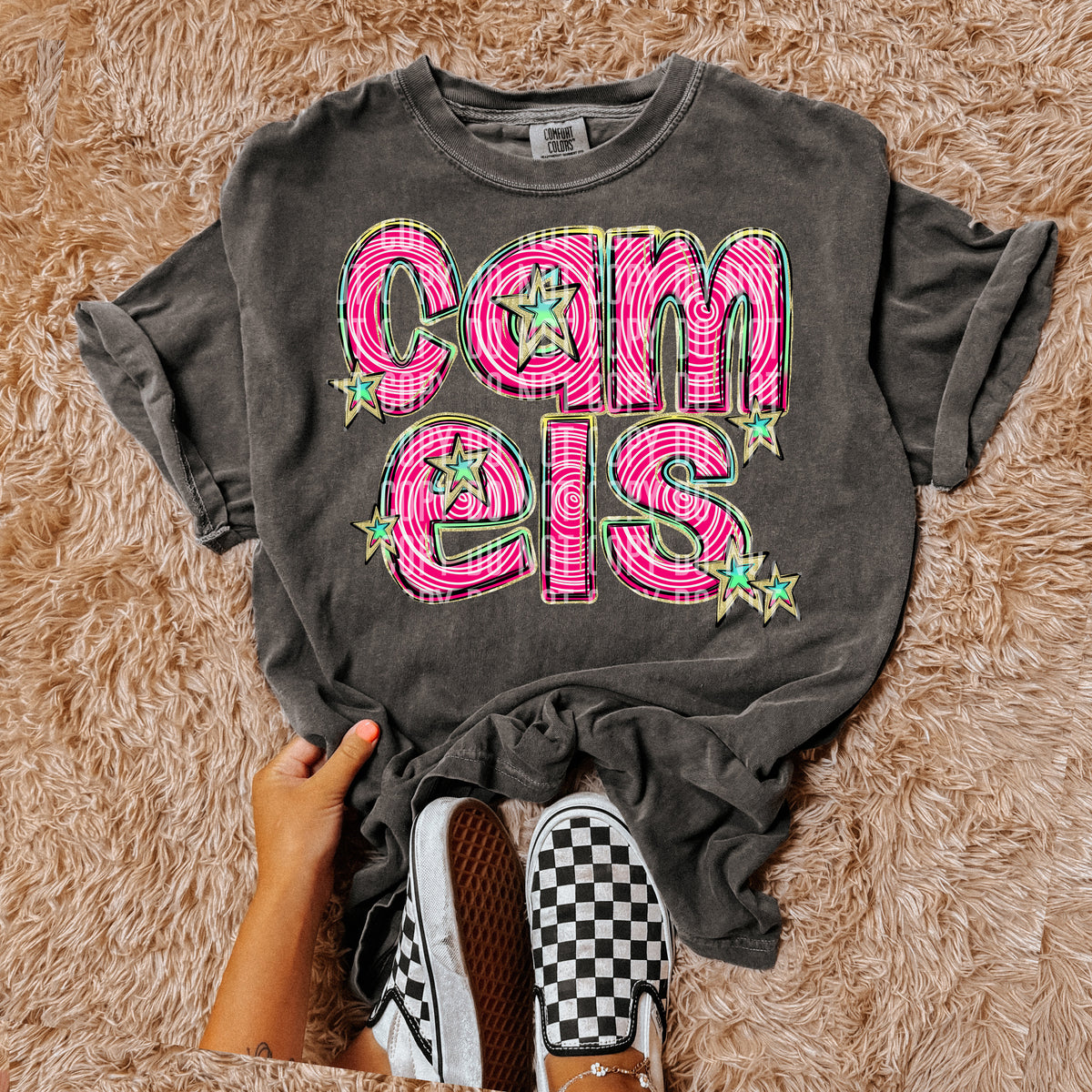 CAMELS pink swirl (Caplinger) DTF transfer