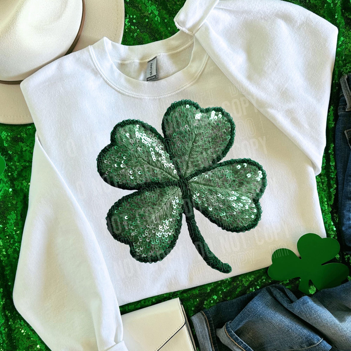 Faux sequin 4 leaf clover (SBB) DTF transfer