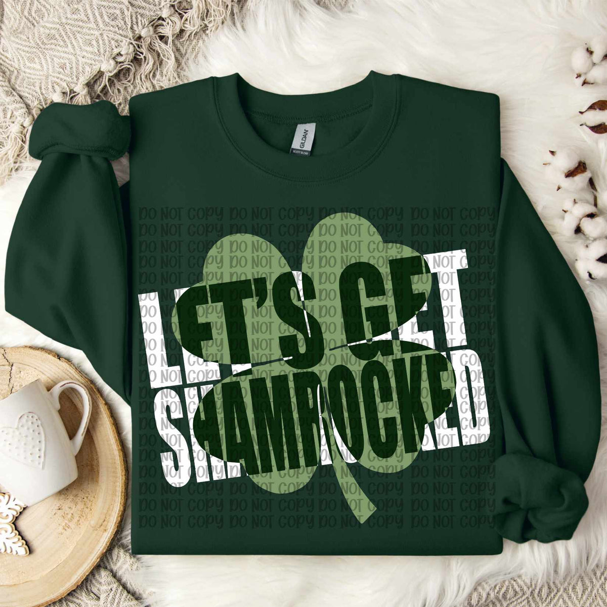 Let’s get shamrocked white and green (VP) 80716 DTF transfer