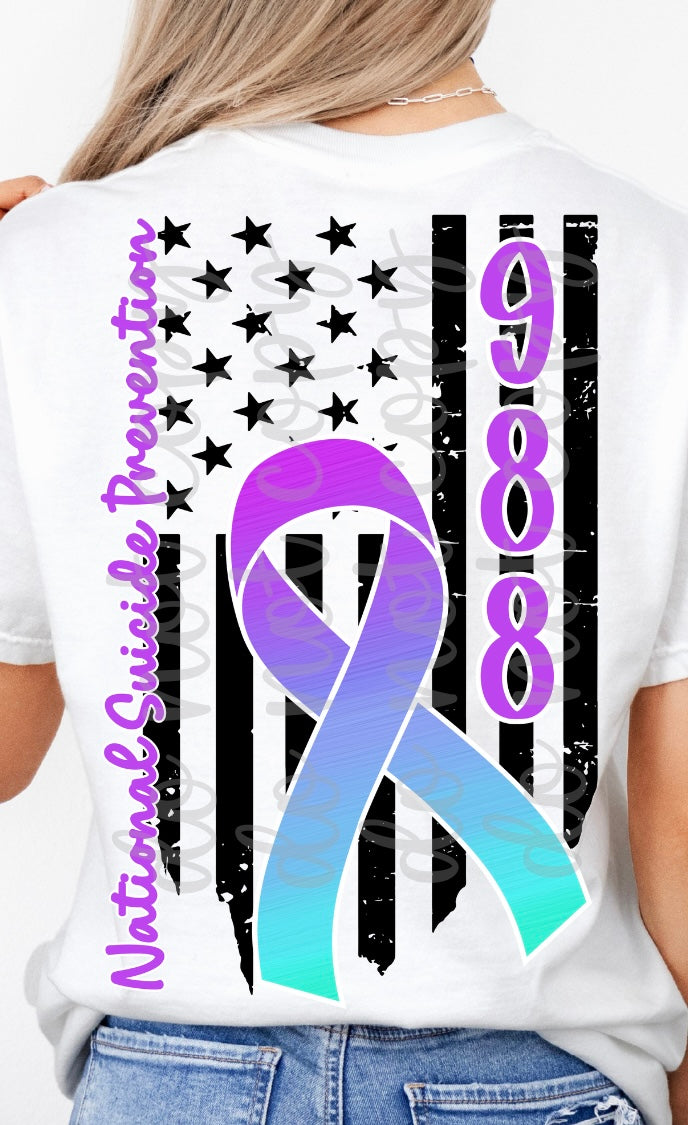 Suicide Awareness Flag black (PARKER) DTF transfer