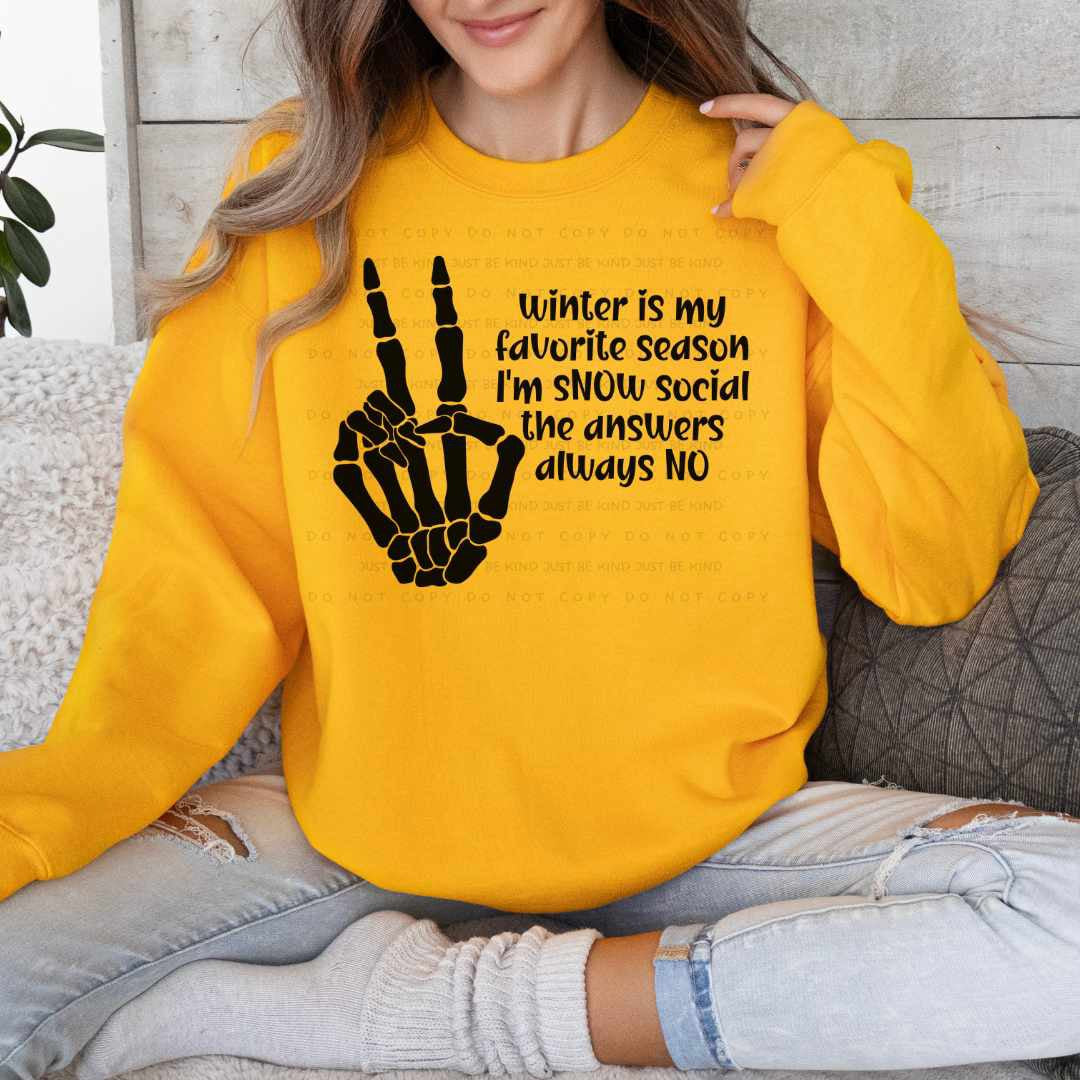 Winter is my favorite season in snow social 65266 DTF transfer
