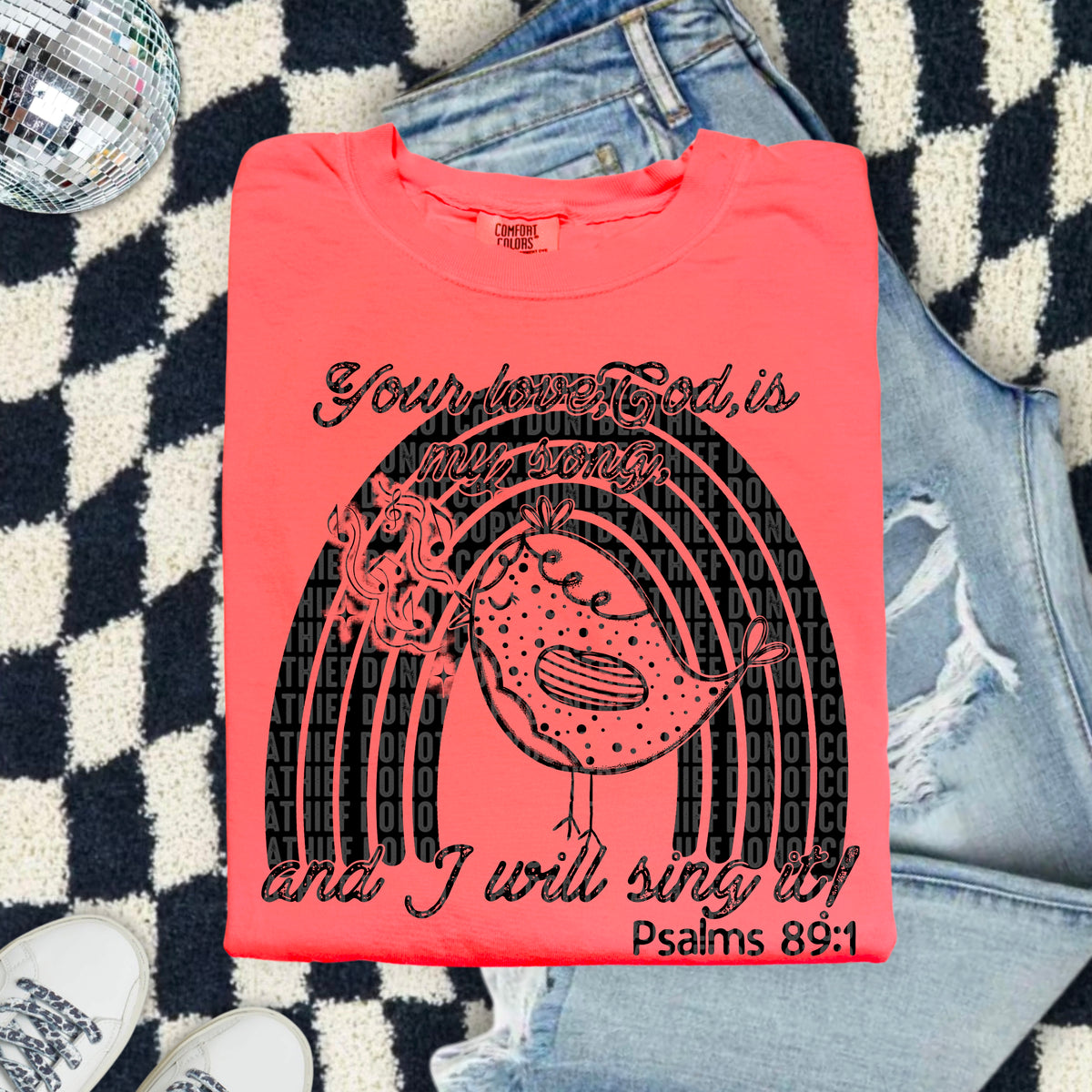 Your love god is my song and I will sing it BLACK 103410 DTF transfer