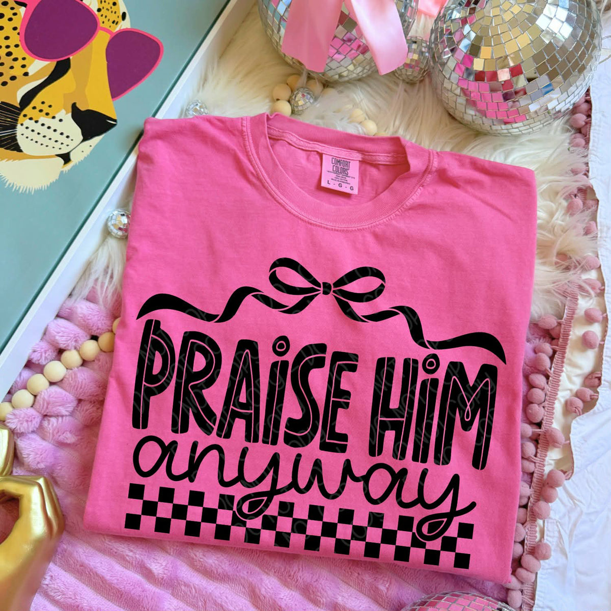 Praise him anyway bow (black) (DWS) DTF Transfer