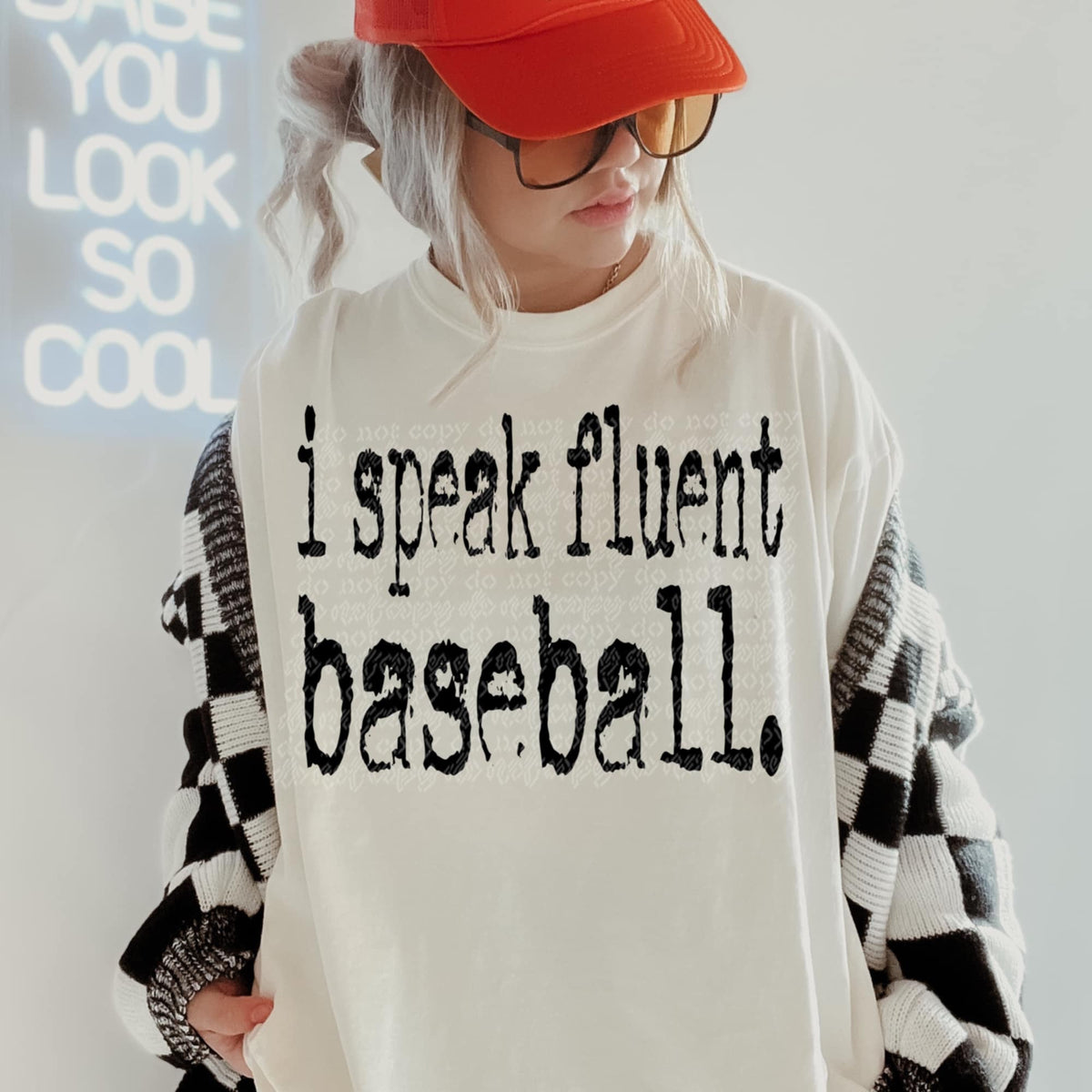 I speak fluent baseball. (TTD) 92406 DTF transfer