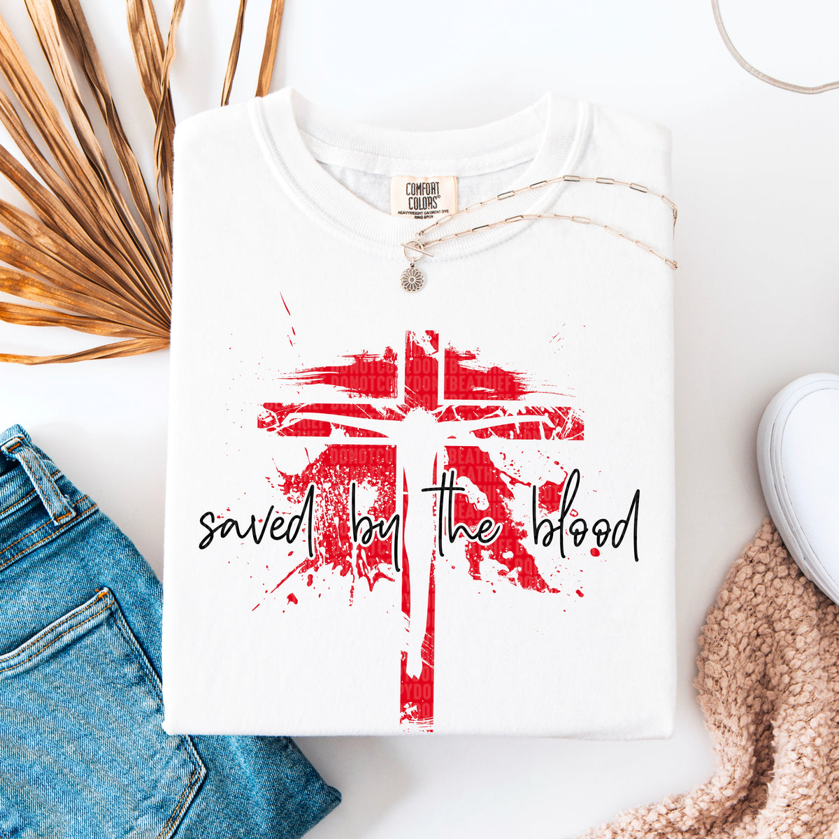 Saved by the blood 91595 DTF transfer