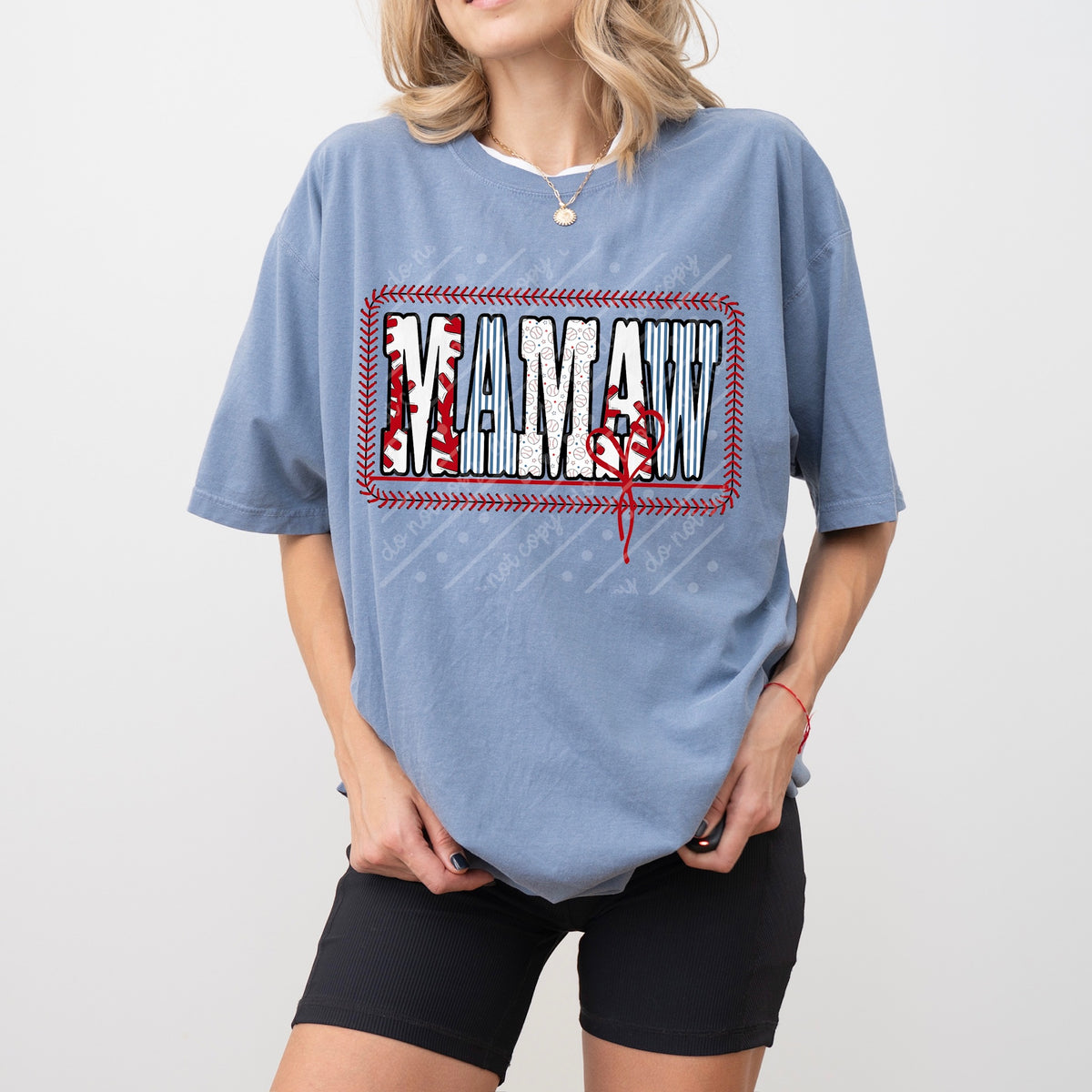 Baseball Mamaw stitched frame (MZ) DTF Transfer