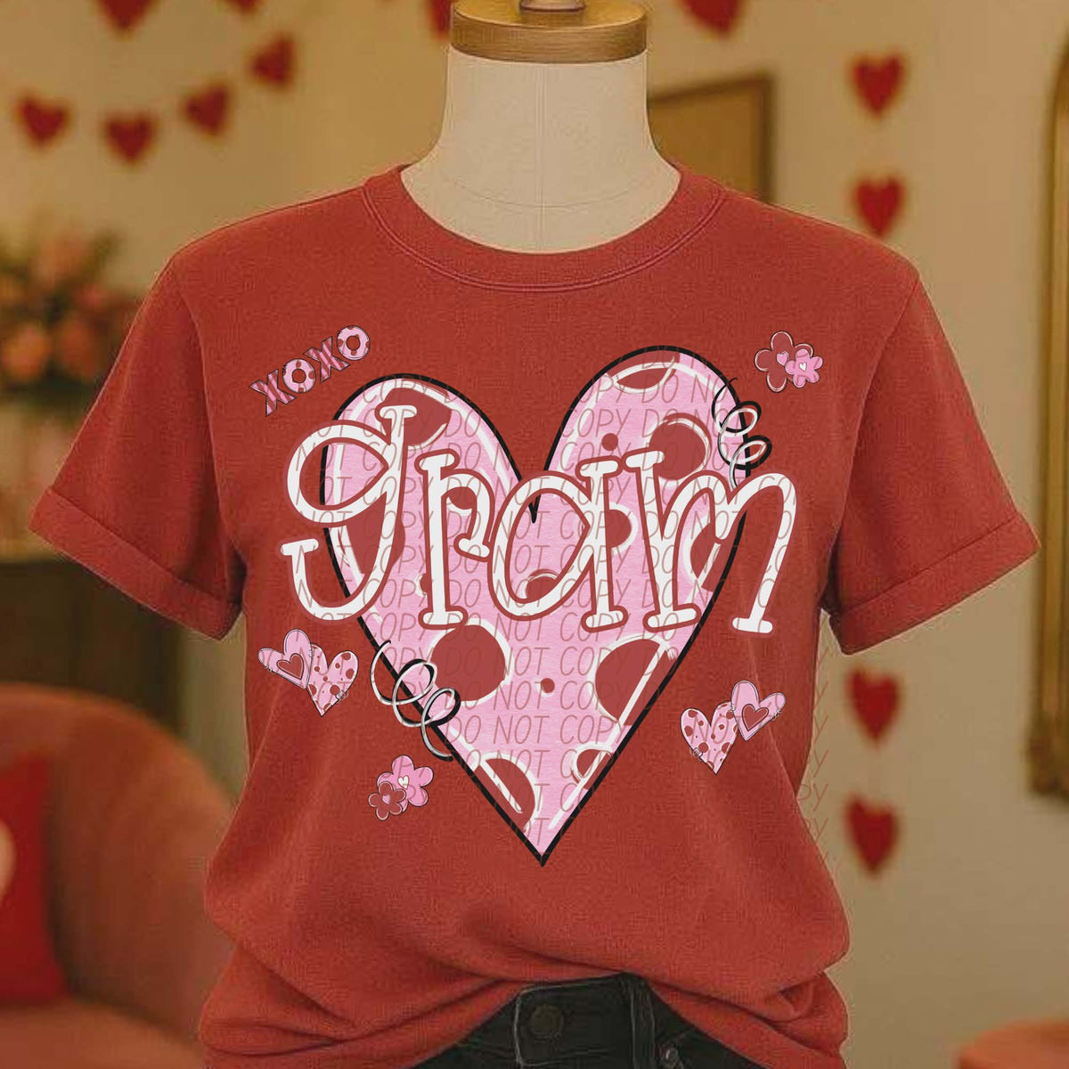 Gram polkadot heart (city) DTF transfer