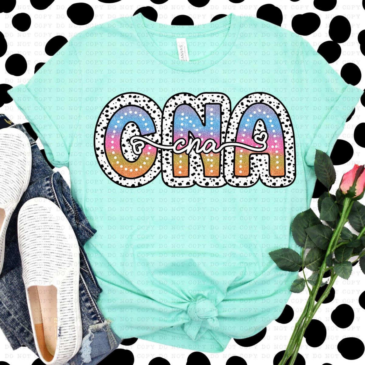 CNA tie dye dottie (ECHT) 94315 DTF transfer