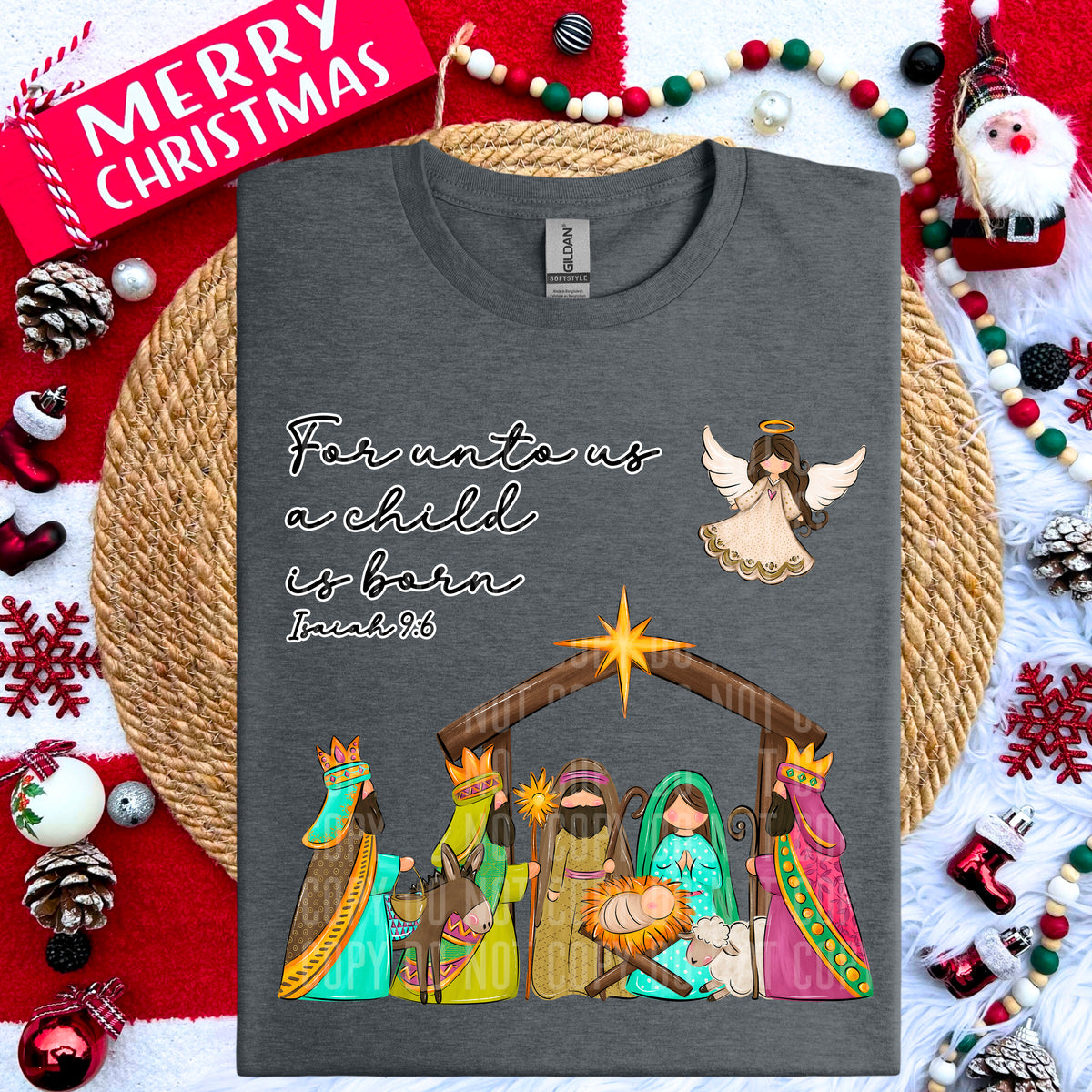 For unto us a child is born (caplinger) 67473 DTF transfer